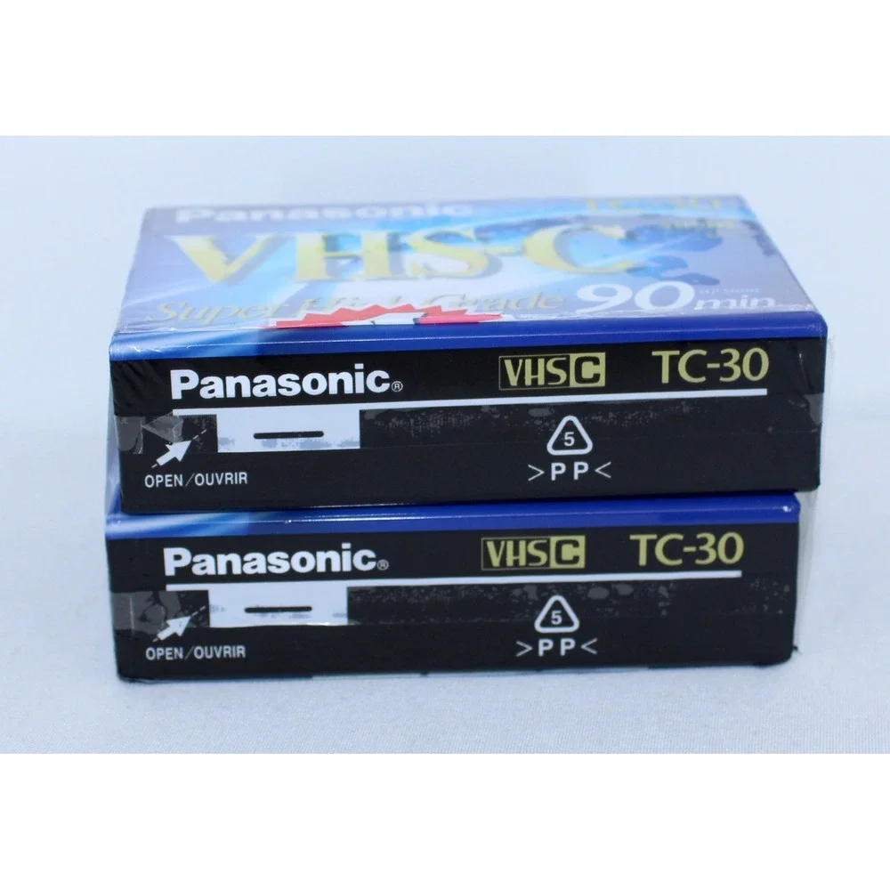 Panasonic VHS C TC-30 Super High Grade 90 Minute Blank Cassette Tapes 2 Pack New